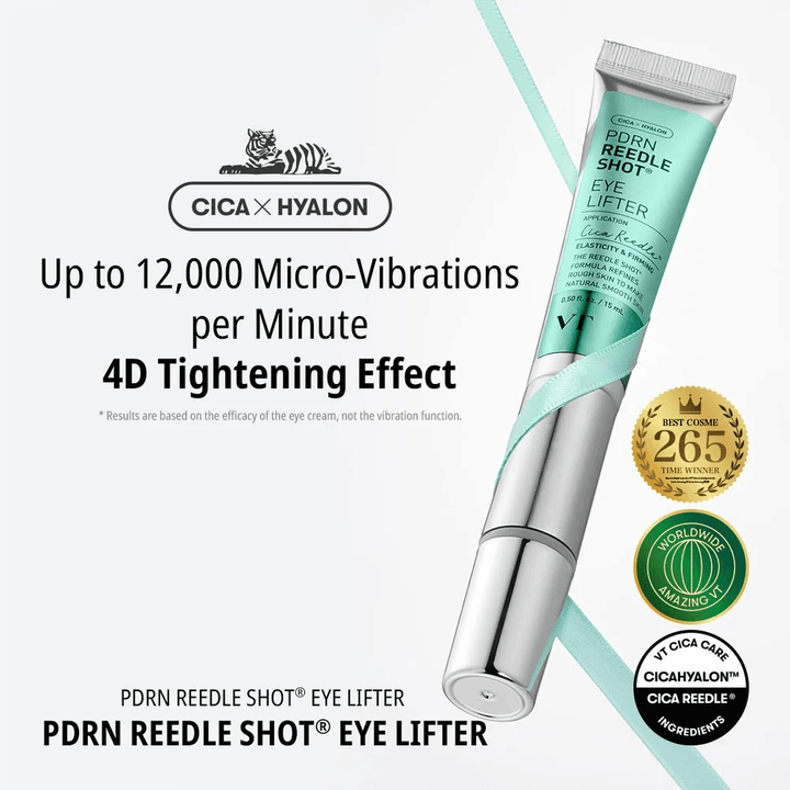 Augencreme von VT Cosmetics mit PDRN und Mikro-Vibration, die feine Linien reduziert, tiefenwirksam Feuchtigkeit spendet und für eine straffere Haut im Augenbereich sorgt