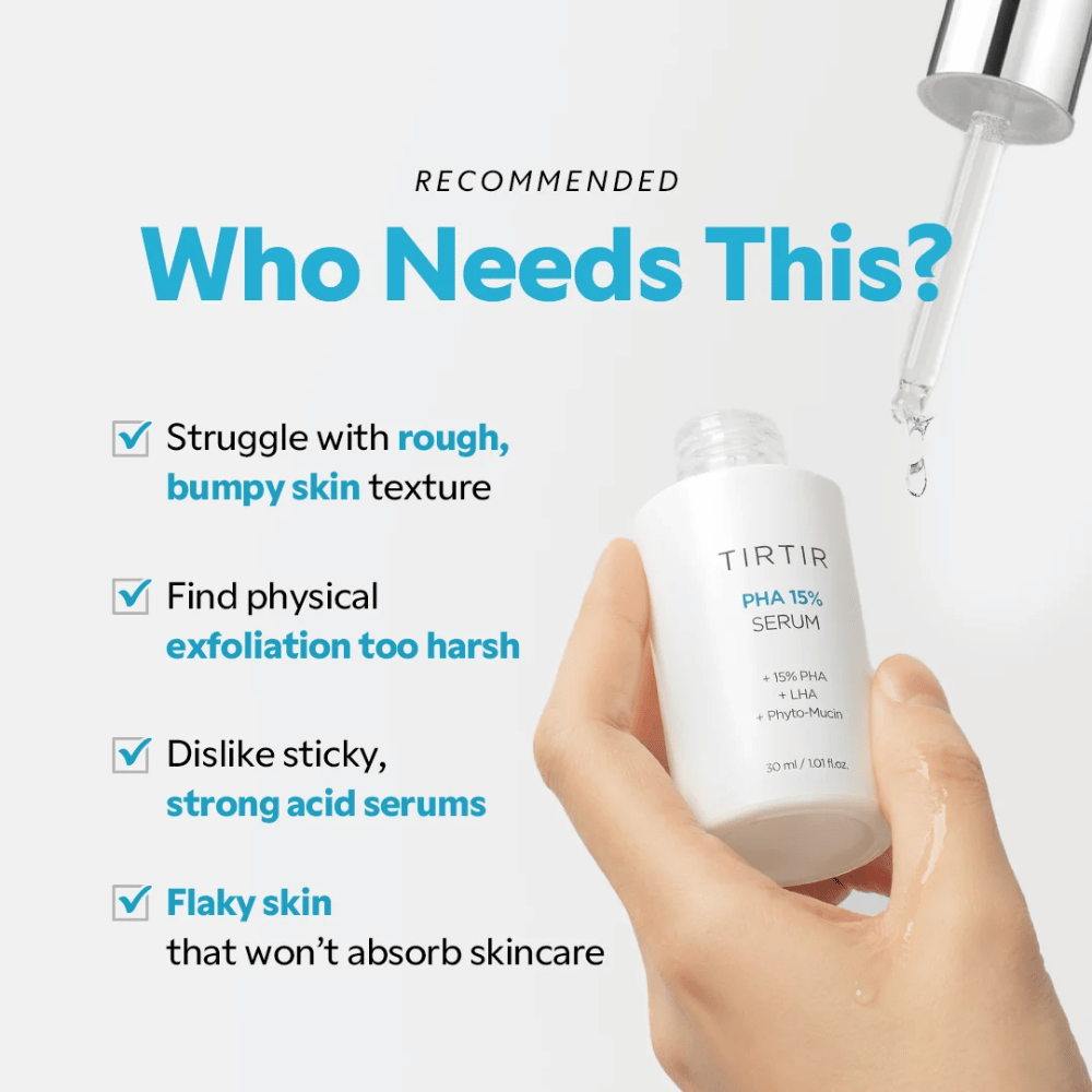 TIRTIR PHA 15% Serum – exfolierendes Serum für ungleichmäßige und raue Hautstruktur
