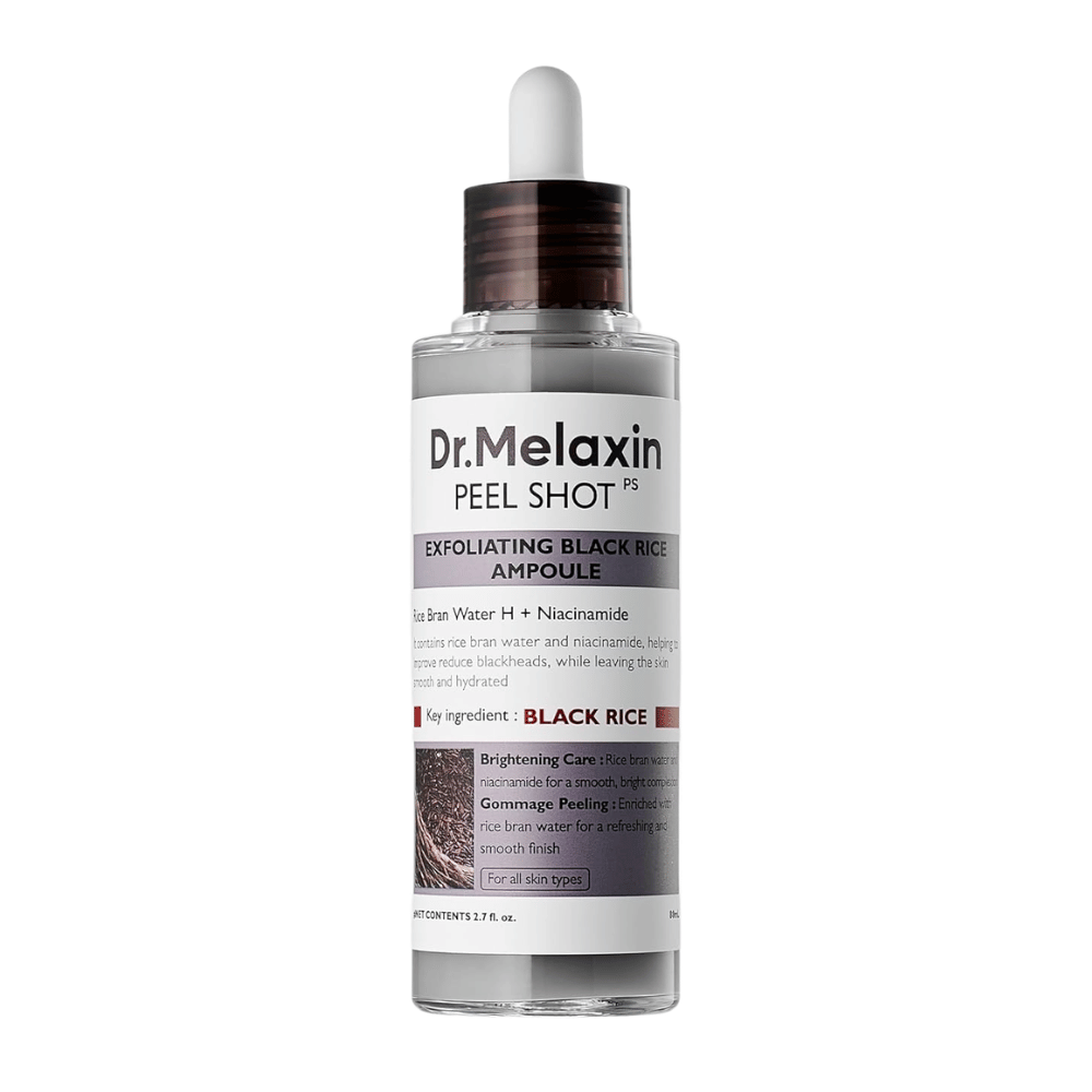 Dr.Melaxin Peel Shot PS Exfoliating Black Rice Ampoule 80ml mit Niacinamid und Reiswasser für sanftes chemisches Peeling