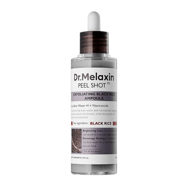 Dr.Melaxin Peel Shot PS Exfoliating Black Rice Ampoule 80ml mit Niacinamid und Reiswasser für sanftes chemisches Peeling