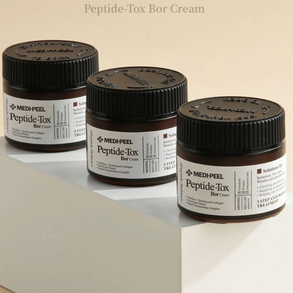 MEDI-PEEL Peptide-Tox Bor Cream in der Gruppe – Anti-Aging-Gesichtscreme mit Peptidkomplex und Kollagen, die die Hautbarriere stärkt und für festere, elastischere Haut sorgt.