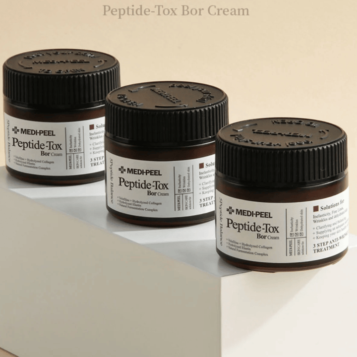 MEDI-PEEL Peptide-Tox Bor Cream in der Gruppe – Anti-Aging-Gesichtscreme mit Peptidkomplex und Kollagen, die die Hautbarriere stärkt und für festere, elastischere Haut sorgt.