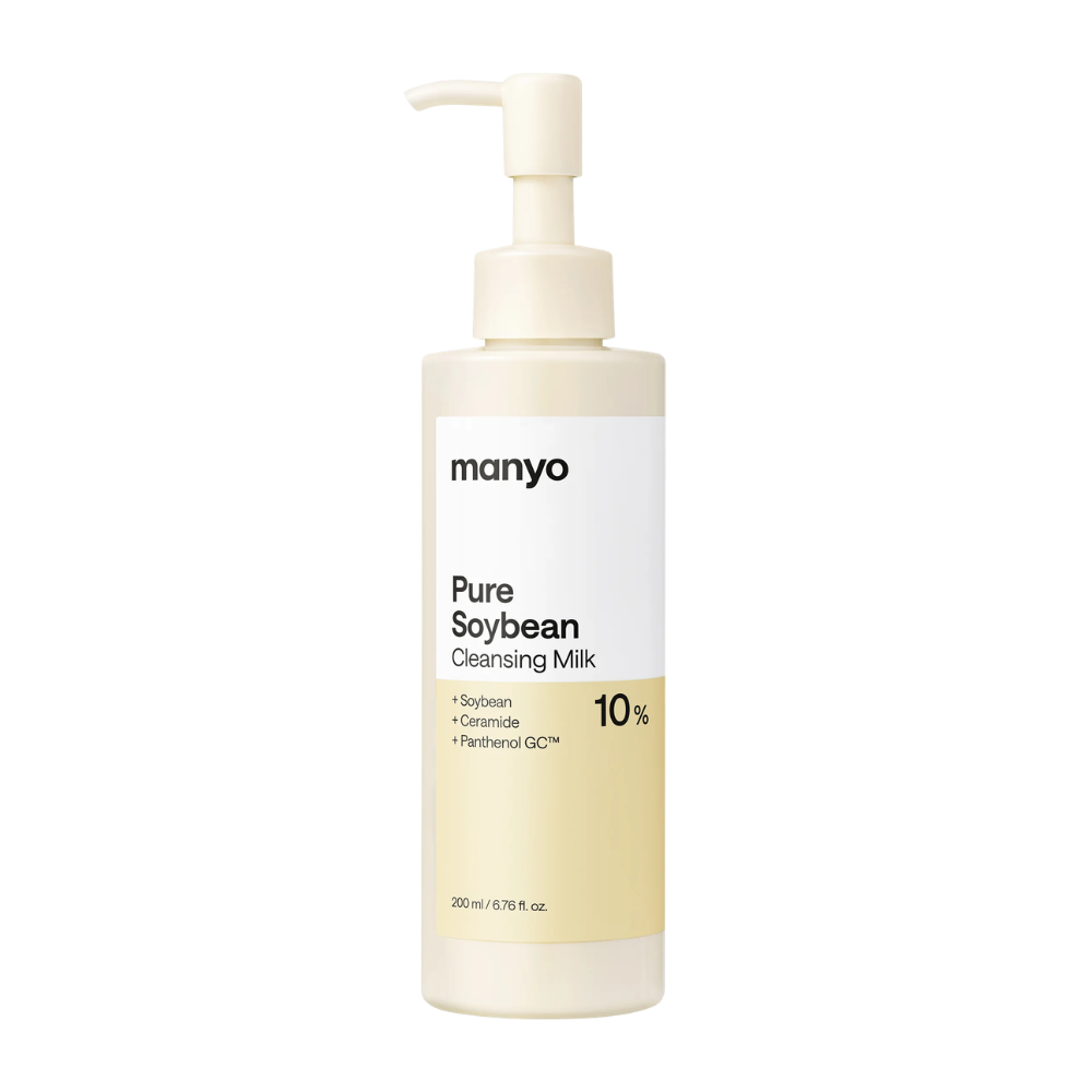 3. Ma:nyo Pure Soybean Cleansing Milk 200 ml – Reinigungsmilch mit Soja, Ceramiden und Panthenol in weißer Pumpflasche
