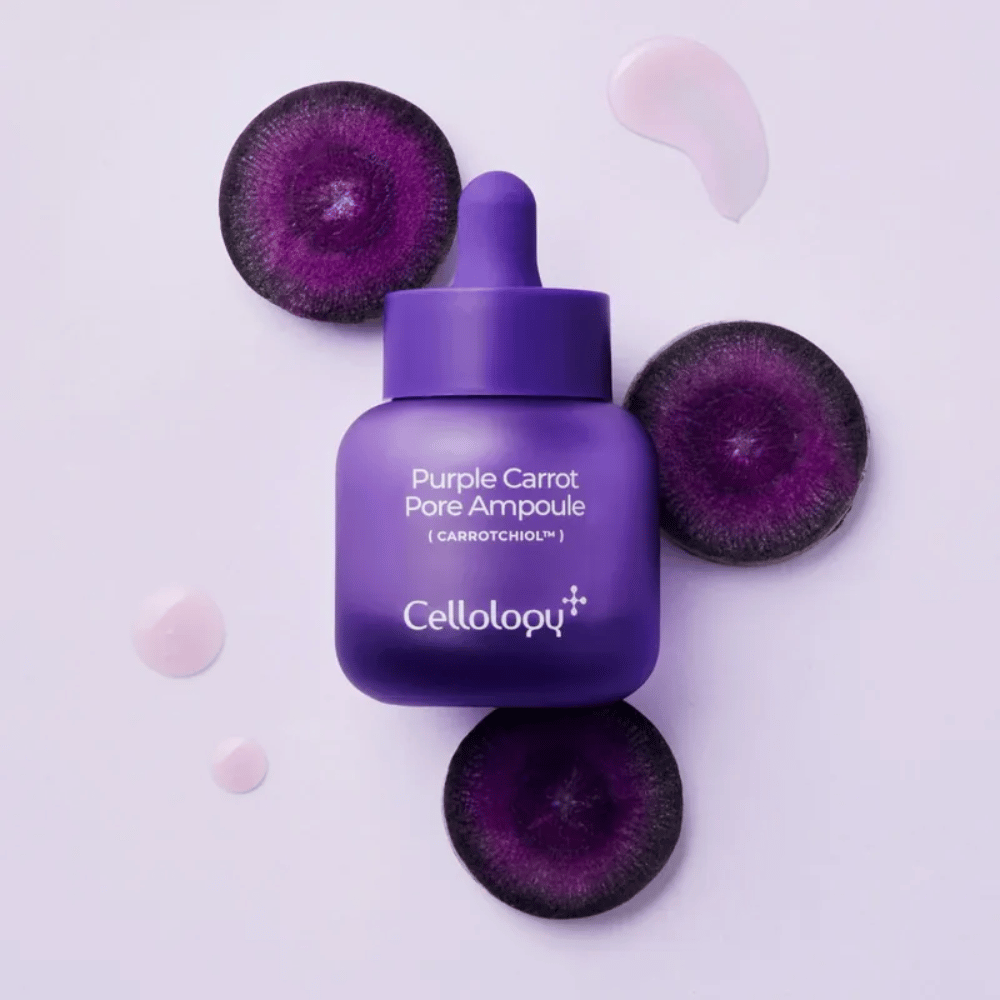 Cellology Purple Carrot Pore Ampoule mit lila Karotte und Carrotchiol für Porenpflege und ein glatteres Hautgefühl.