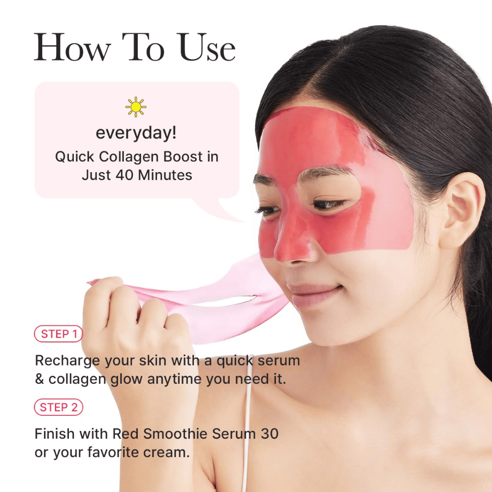 Wie man Arencia Red Collagen Jello Mask tagsüber verwendet – schnelle Kollagenboost in 40 Minuten für festere Haut, verbesserte Ausstrahlung und geschmeidigere Hautstruktur.