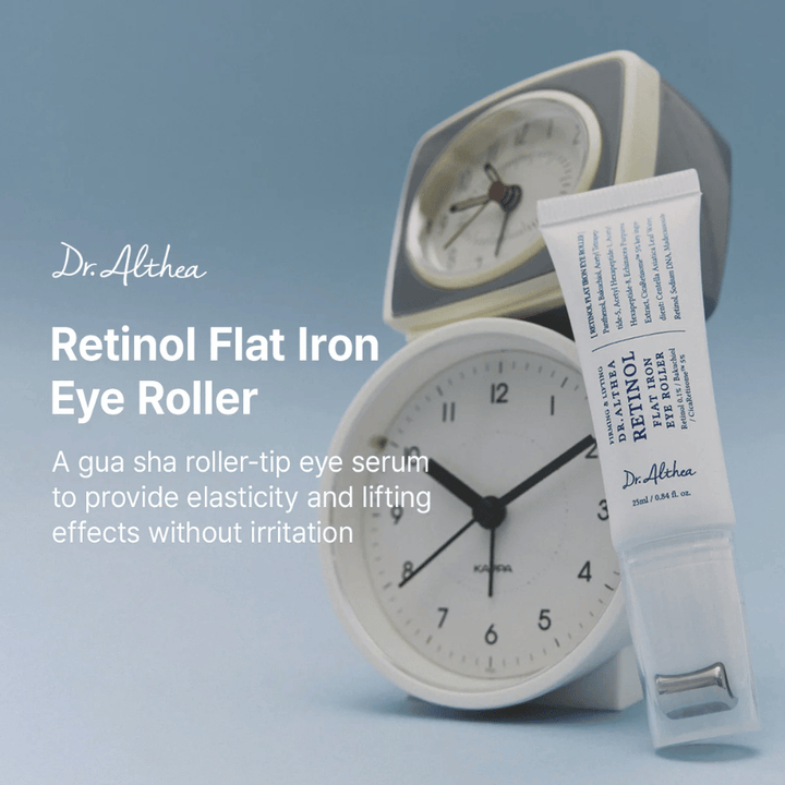 Dr. Althea Retinol Flat Iron Eye Roller Augenserum mit Lifting-Effekt, der die Elastizität der Haut stärkt und ein frisches Aussehen verleiht.