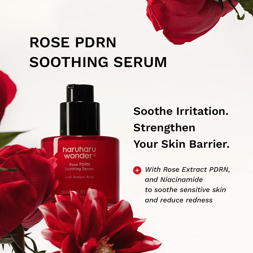 Haruharu Wonder Rose PDRN Soothing Serum mit PDRN, Azelainsäure und Niacinamid gegen Rötungen und für die Hautbarriere
