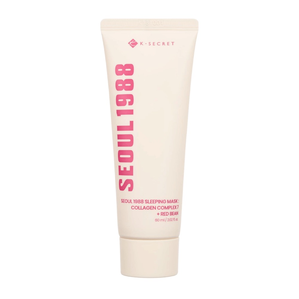 K-SECRET SEOUL 1988 Sleeping Mask Collagen Complex 7 + Red Bean 60 ml – feuchtigkeitsspendende Nachtmaske mit Kollagen und Rote-Bohnen-Extrakt.