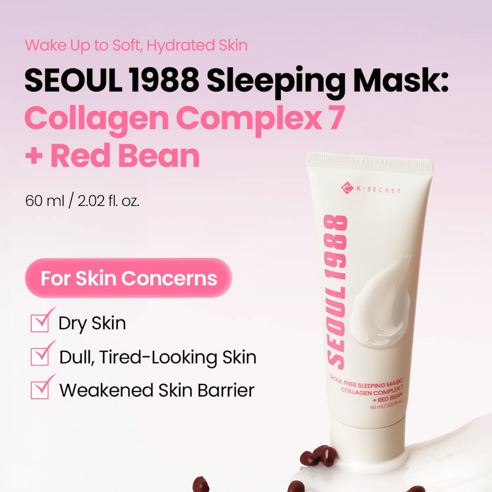 K-SECRET SEOUL 1988 Sleeping Mask 60 ml – koreanische Nachtmaske für trockene, fahle und feuchtigkeitsarme Haut.