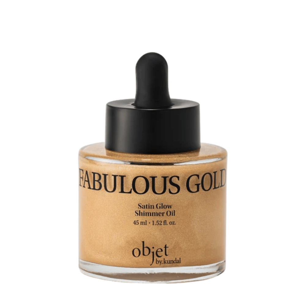 Objet by KUNDAL Satin Glow Shimmer Oil Fabulous Gold 45 ml – goldenes Körperöl mit schimmerndem Satin-Finish für strahlende Leuchtkraft.
