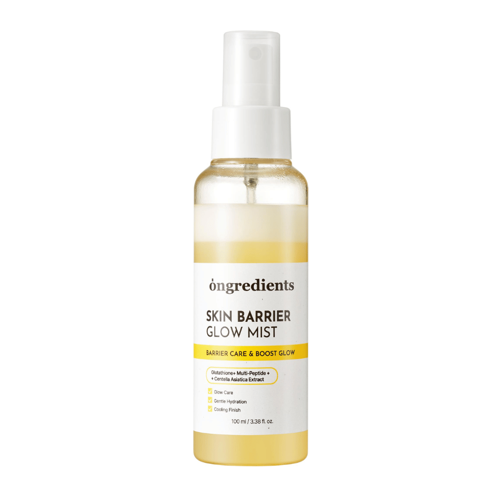 Ongredients Skin Barrier Glow Mist Gesichtsspray mit Dual-Layer-Formel, die die Haut mit Feuchtigkeit versorgt, die Hautbarriere stärkt und einen natürlichen Glow verleiht.