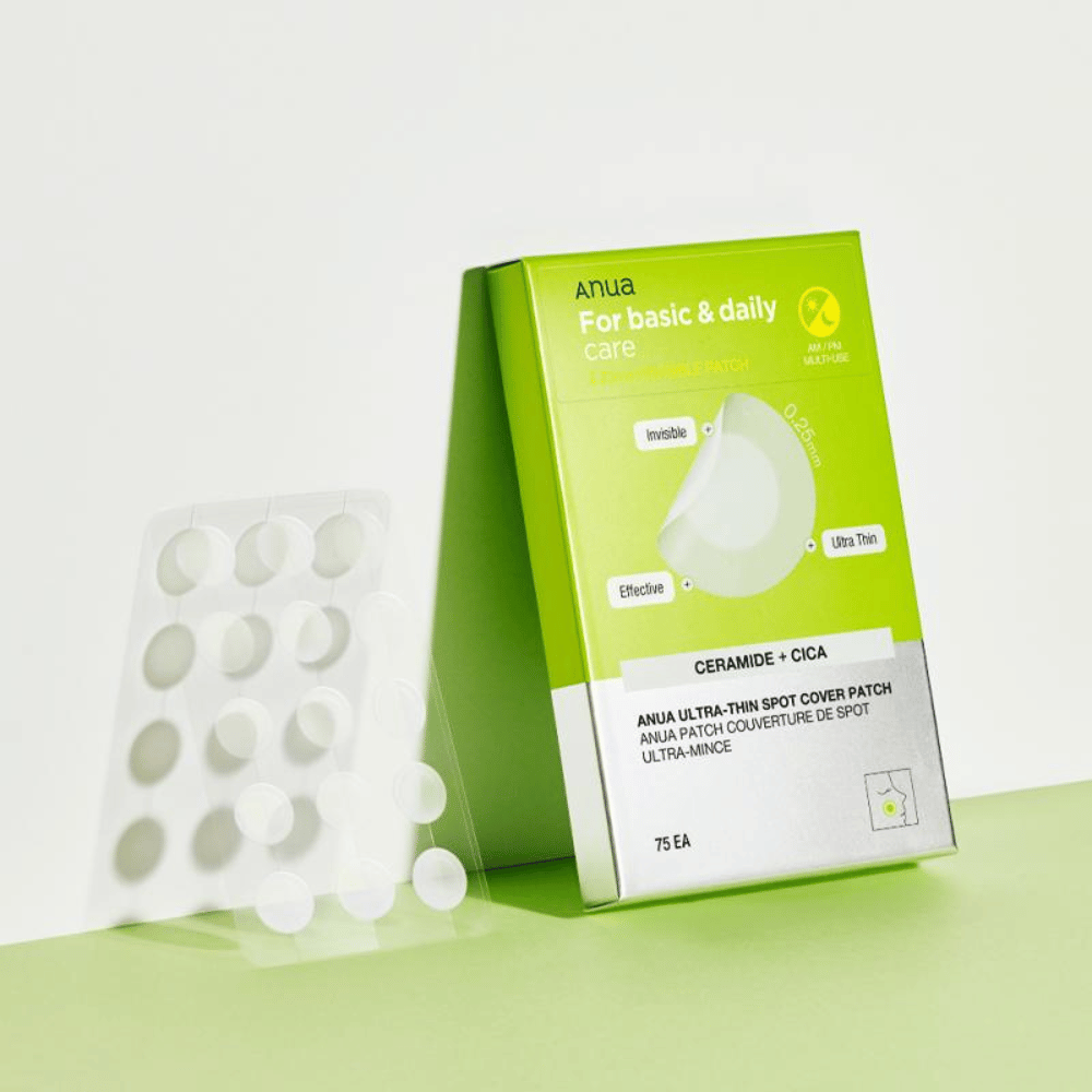 Anua Ultra-Thin Spot Cover Patch sind perfekt für die tägliche Fleckenpflege. Mit ultradünnem Design und Inhaltsstoffen wie Ceramiden und Cica beruhigen sie die Haut, schützen vor Verschmutzungen und sind bei der Anwendung unsichtbar. Für einfache und effektive Hautpflege!