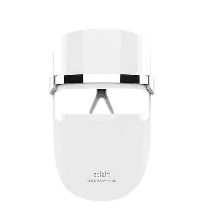 En ECLAIR LED Therapy Mask på vit bakgrund med hudförbättringar.