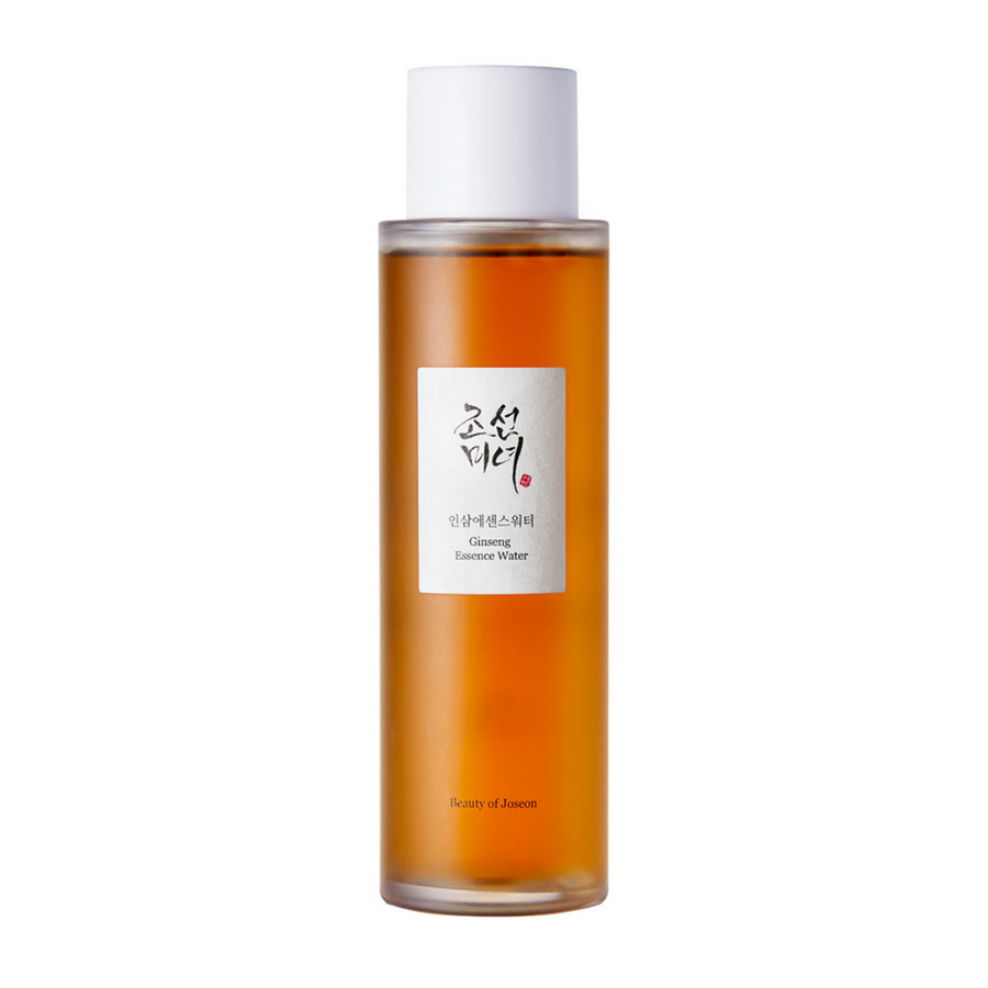 En flaska Beauty of Joseon Ginseng Essence Water 150ml på vit bakgrund.