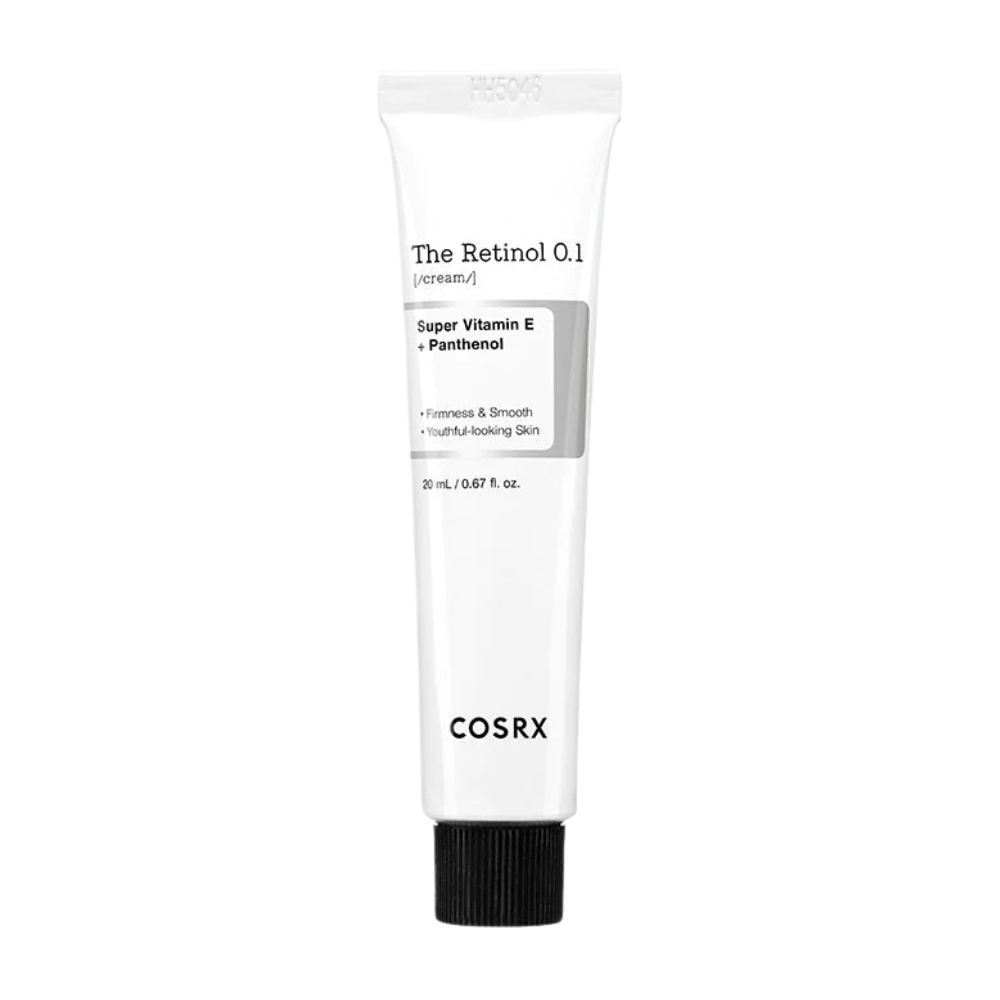 Eine Tube COSRX Retinol 0.1 Cream 20ml auf weißem Hintergrund.